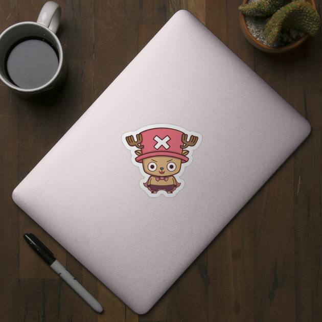 chopper pink hat One Piece Sticker TeePublic